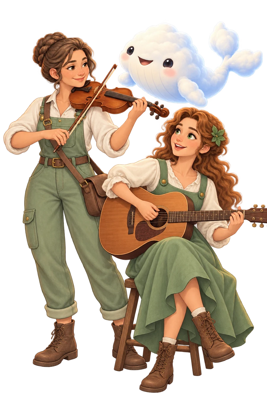 ภาพนักดนตรีจากตัวละคร Nora June และ Pip