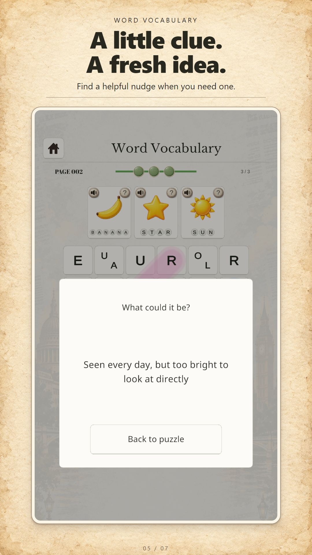 หน้าต่างคำใบ้บนกระดานเกม