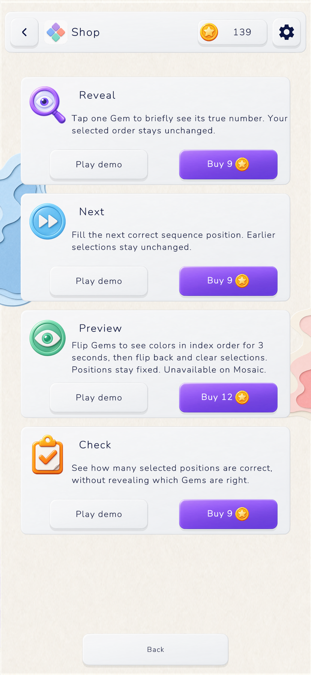 Color Look shop screen